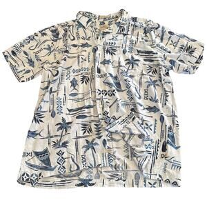 Quiksilver Waterman Shirt Mens XXL Short Sleeve Hawaiian Button Up Comfort Fit
